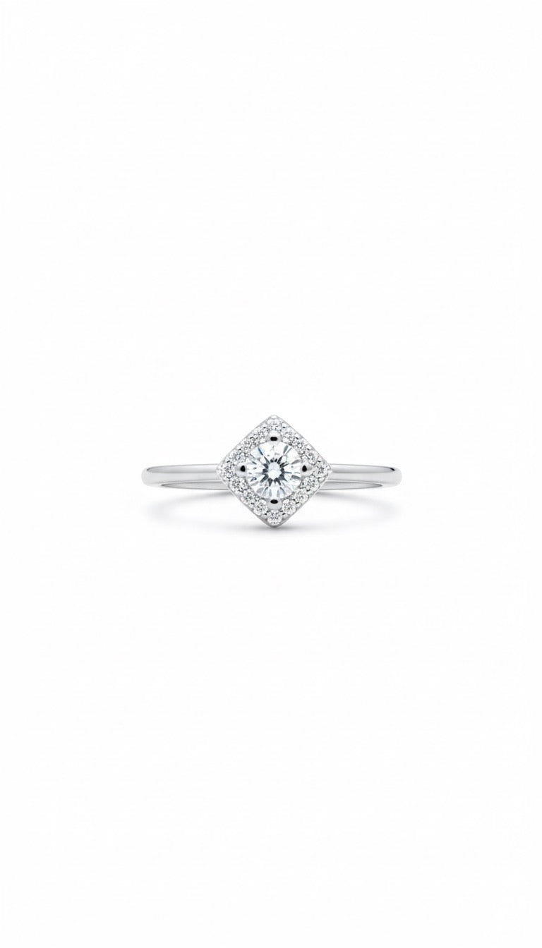 Square solitaire ring