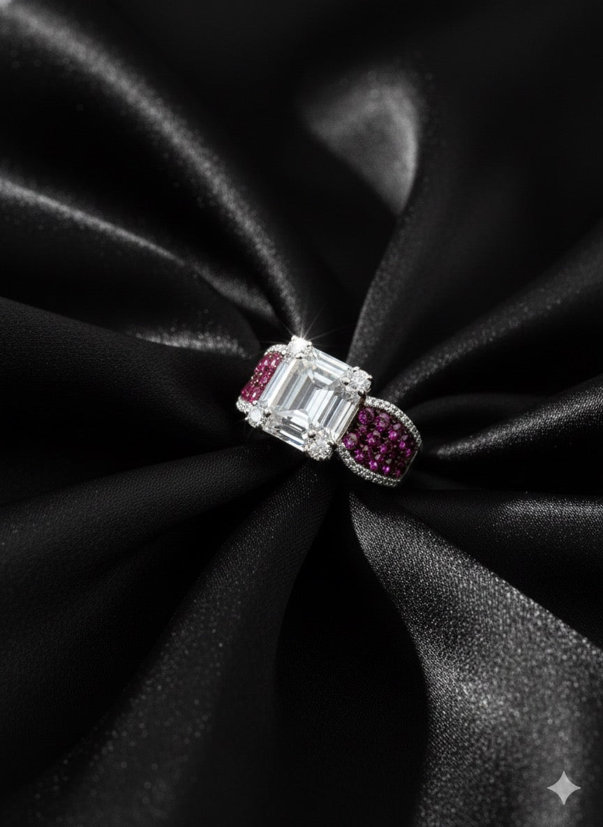 Pink stone designer ring