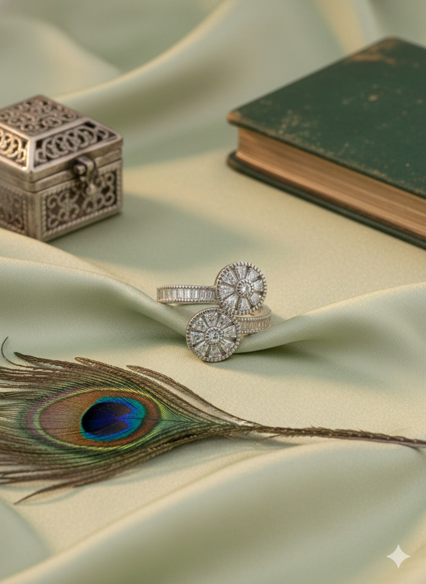 2 circle designer ring