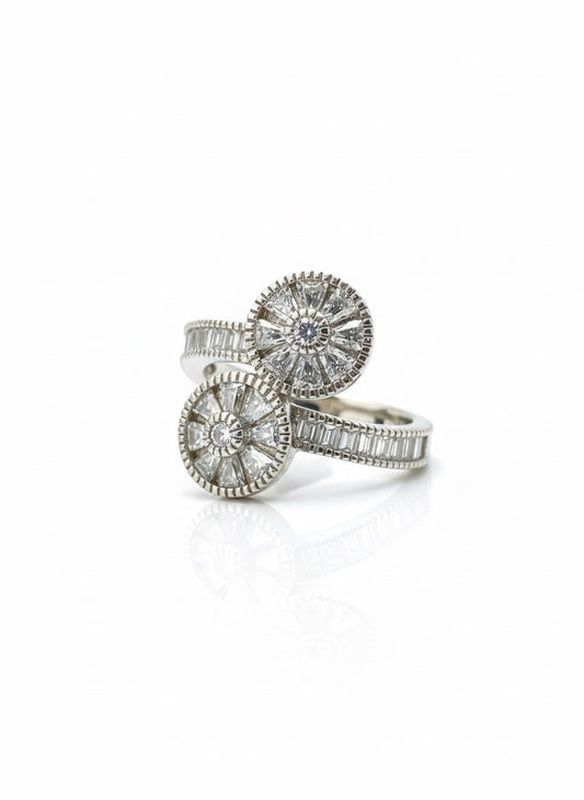 2 circle designer ring