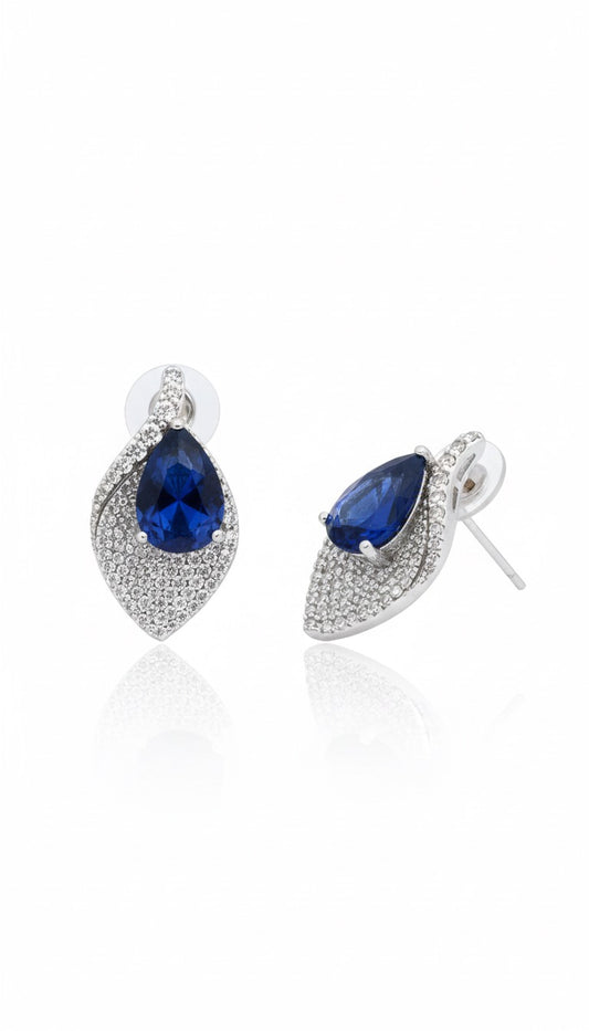Blue leaf stone earing