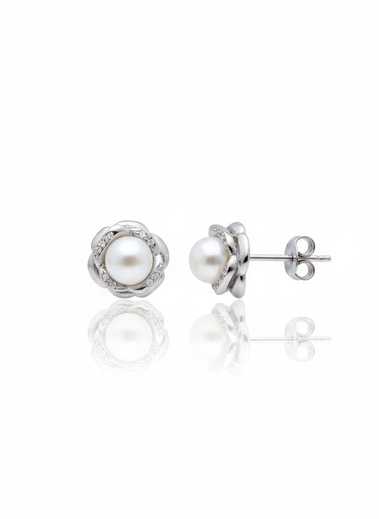 Pearl rose small studs