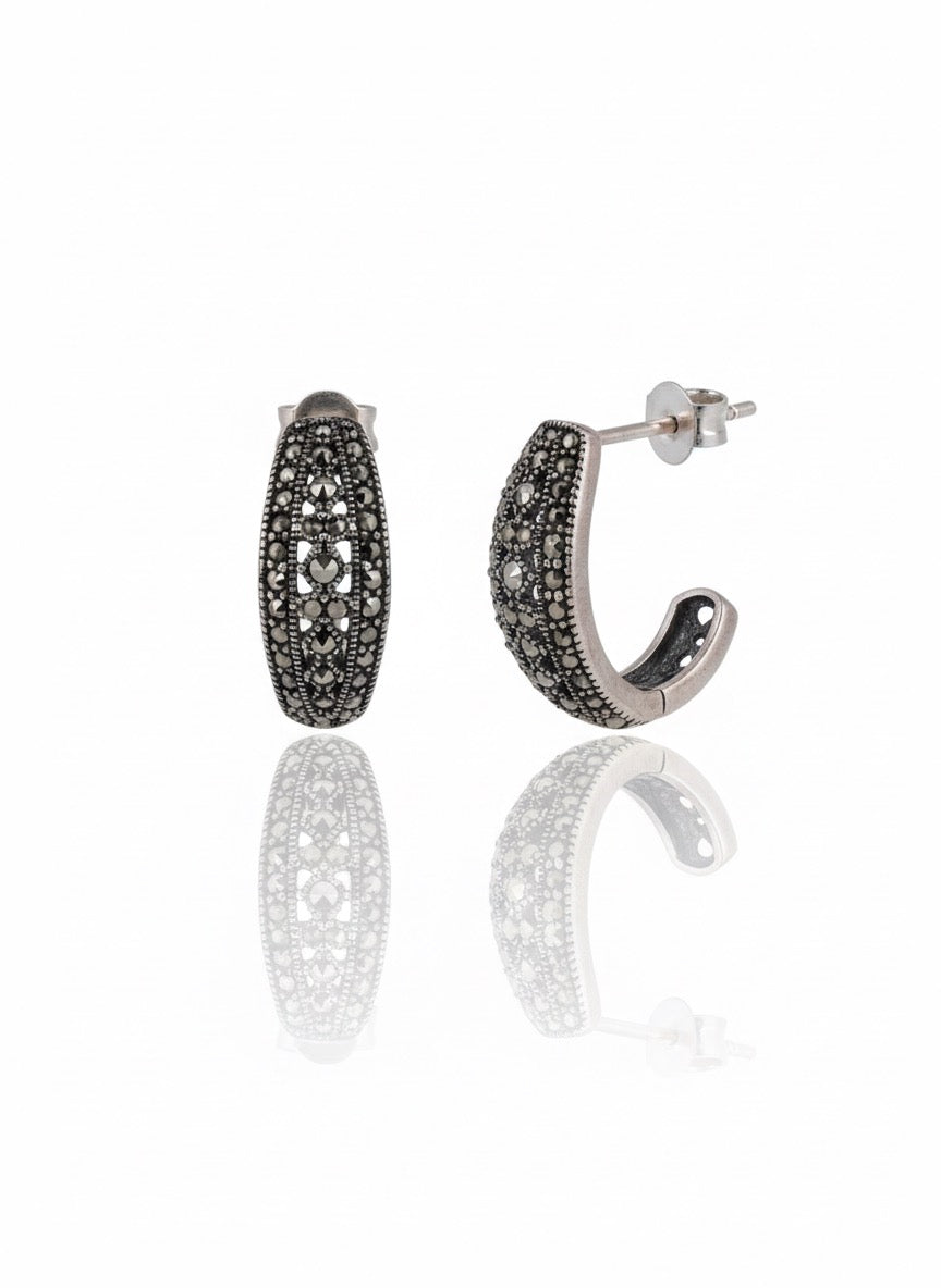 Marcasite Hoop Earings