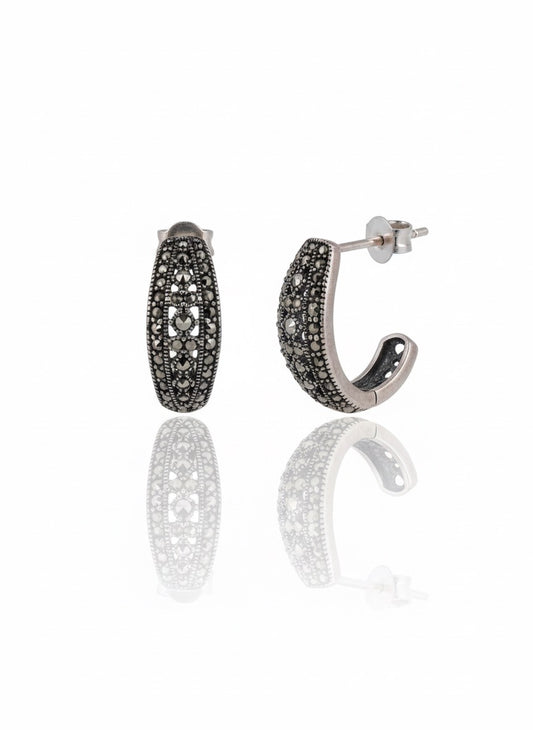 Marcasite Hoop Earings