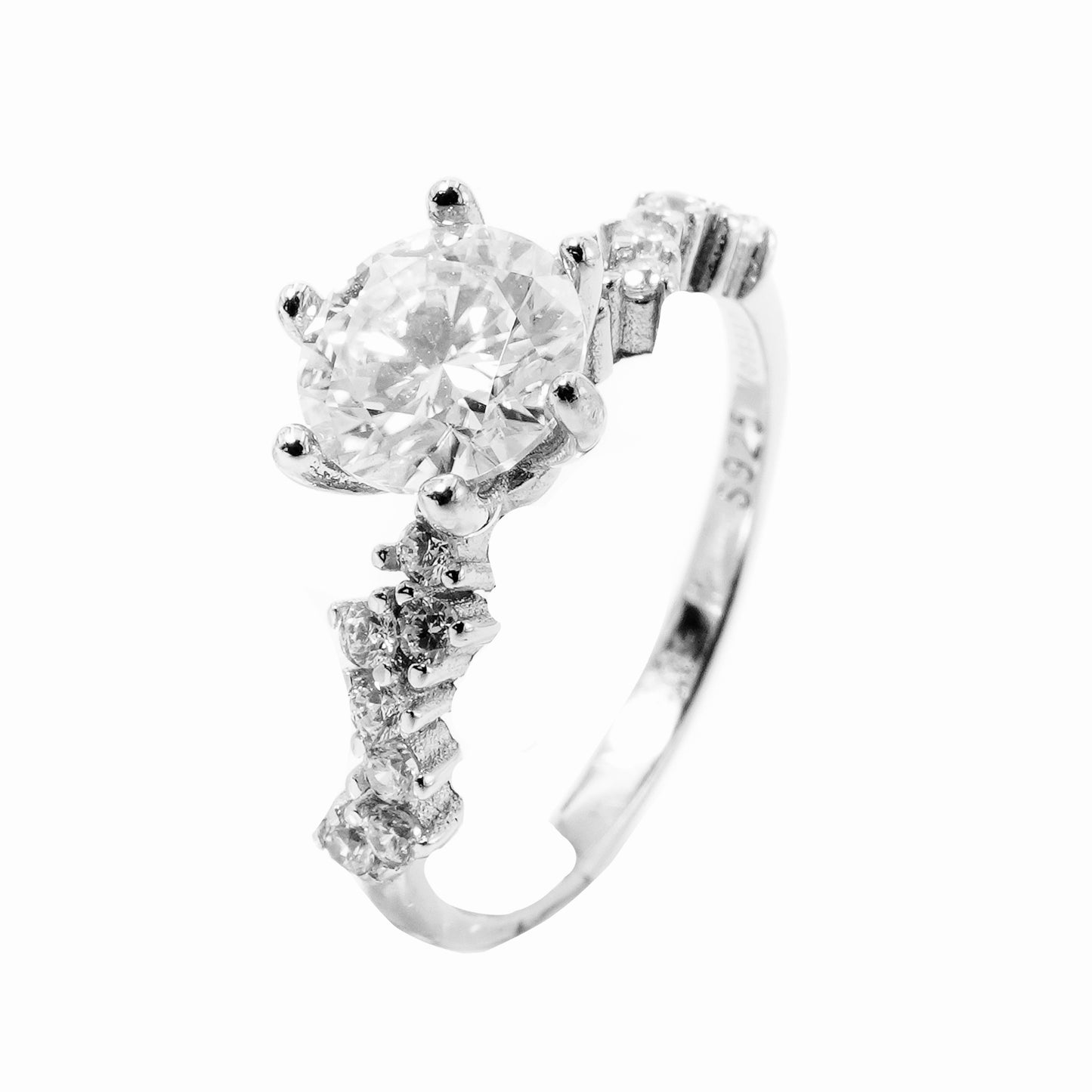 ZigZag Solitaire Ring