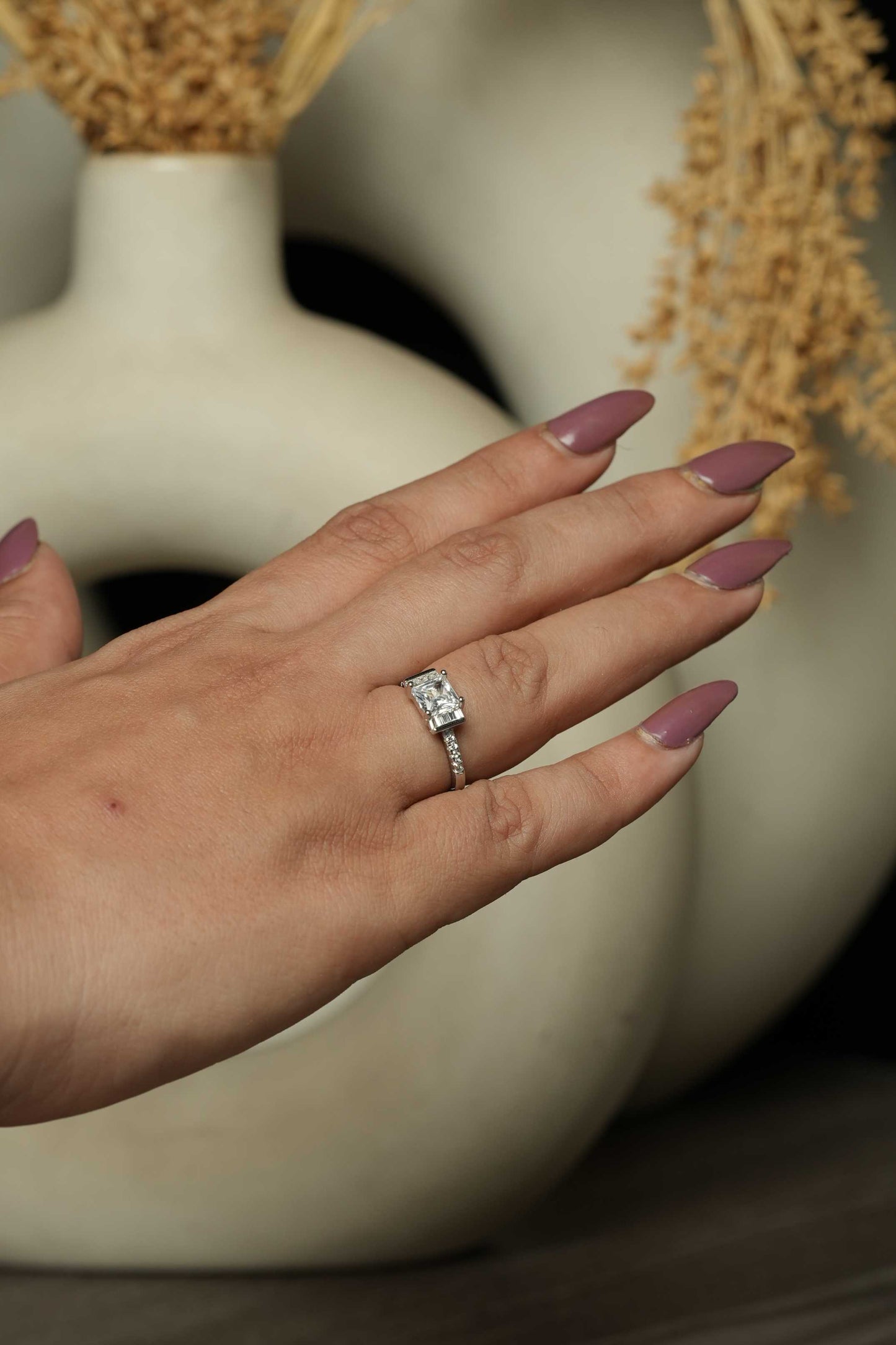 Square Solitaire Ring