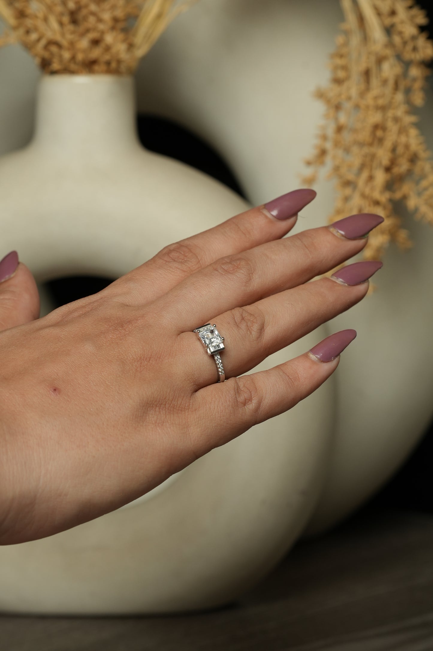 Square Solitaire Ring