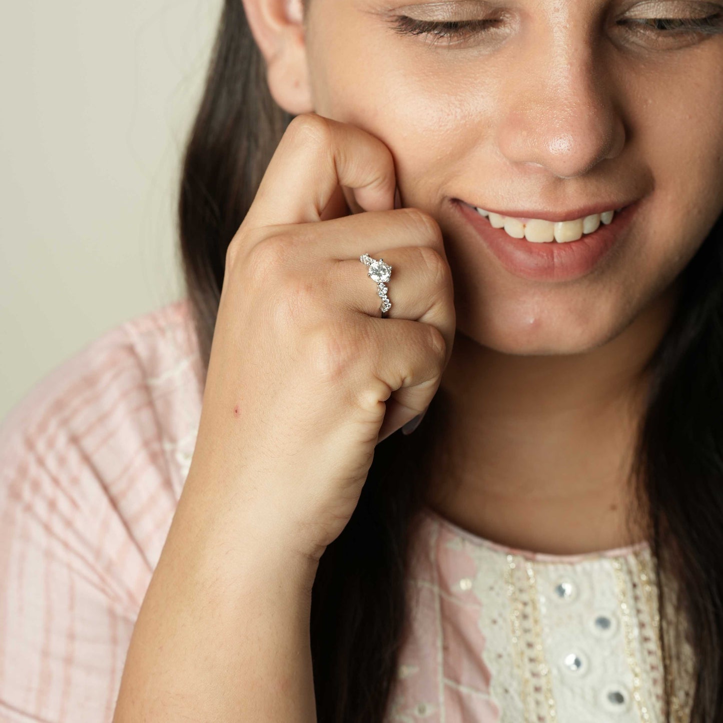 ZigZag Solitaire Ring